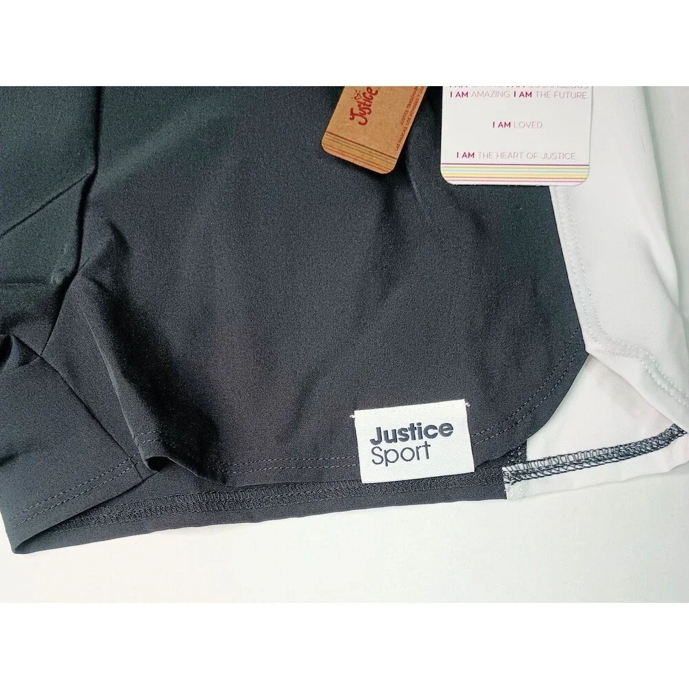 NEW JUSTICE SPORTS Girls Athletic Shorts Colorblock  M (10). (P0025)